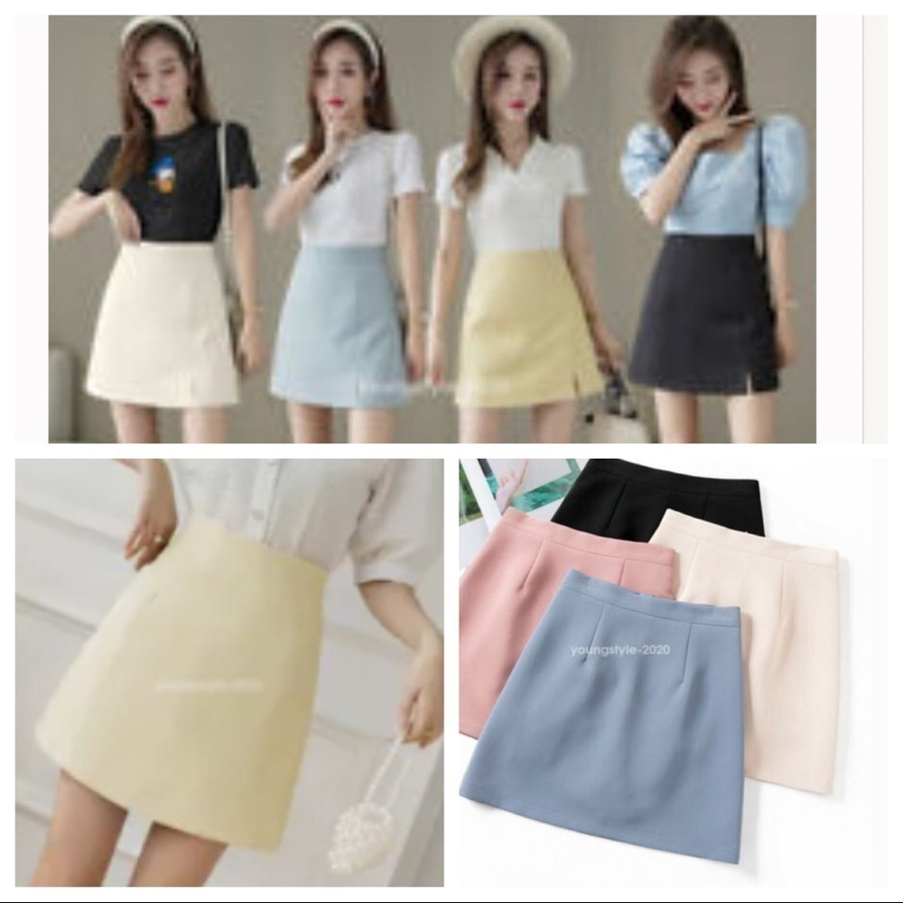 Korean Womens A Line High Waisted Skater Skort Office Work Business Mini Skirt - Picture 5 of 6